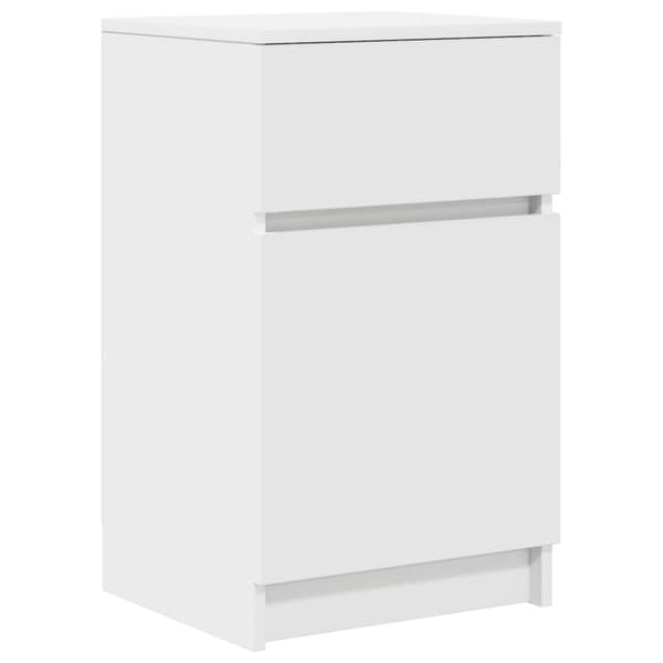 vidaXL Nattbord hvit 39x35x65 cm konstruert tre