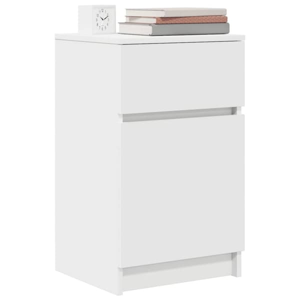vidaXL Nattbord hvit 39x35x65 cm konstruert tre
