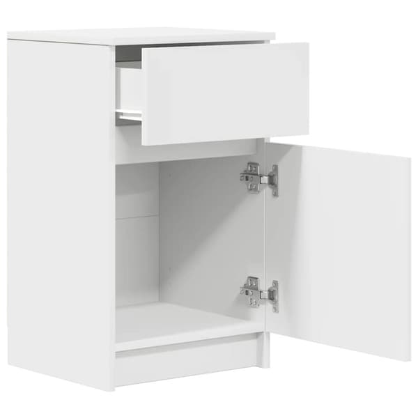 vidaXL Nattbord hvit 39x35x65 cm konstruert tre