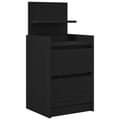 Miniatyrbillede 3 af 11: vidaXL sengebord med 2 skuffer 38x34x80 cm sort