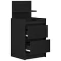 Miniatyrbillede 6 af 11: vidaXL sengebord med 2 skuffer 38x34x80 cm sort