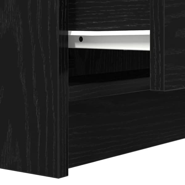 vidaXL sengebord med 2 skuffer 38x34x80 cm sort