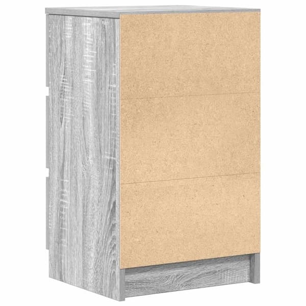 vidaXL sengeborde med 3 skuffer 2 stk. 39x35x65 cm grå sonoma-eg