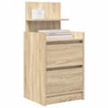Miniatyrbillede 5 af 11: vidaXL sengebord med 2 skuffer 38x34x80 cm sonoma-eg