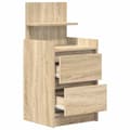 Miniatyrbillede 6 af 11: vidaXL sengebord med 2 skuffer 38x34x80 cm sonoma-eg