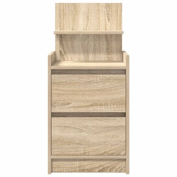 vidaXL sengebord med 2 skuffer 38x34x80 cm sonoma-eg