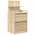 Miniatyrbillede 1 af 11: vidaXL sengebord med 2 skuffer 38x34x80 cm sonoma-eg