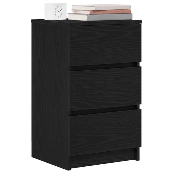 vidaXL sengeborde med 3 skuffer 2 stk. 39x35x65 cm sort