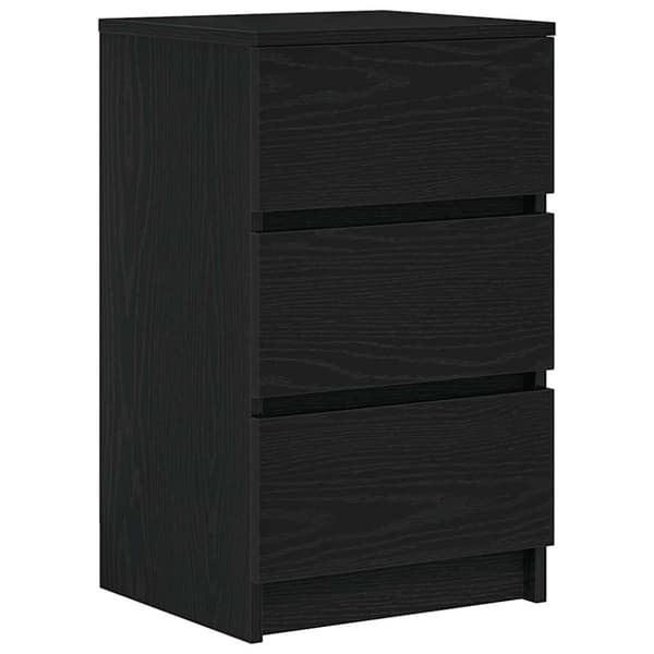 vidaXL sengeborde med 3 skuffer 2 stk. 39x35x65 cm sort