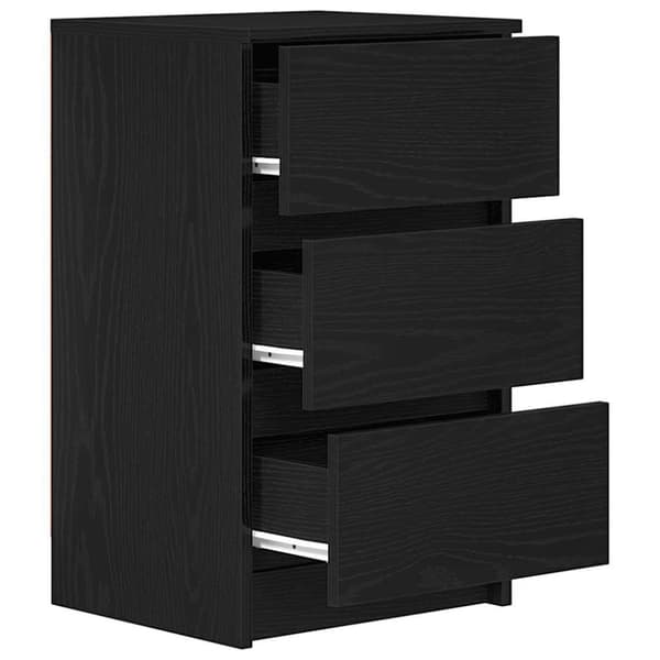 vidaXL sengeborde med 3 skuffer 2 stk. 39x35x65 cm sort