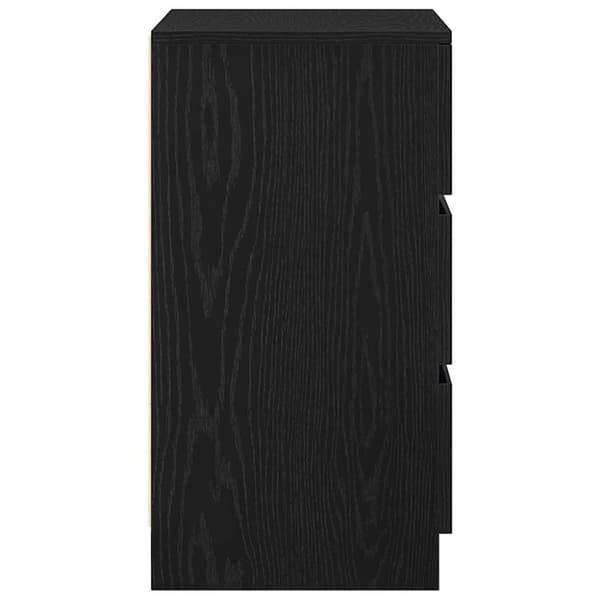 vidaXL sengeborde med 3 skuffer 2 stk. 39x35x65 cm sort