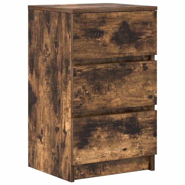 vidaXL Yöpöytäkaapit, 3 laatikkoa 2 kpl savutammi 39x35x65 cm