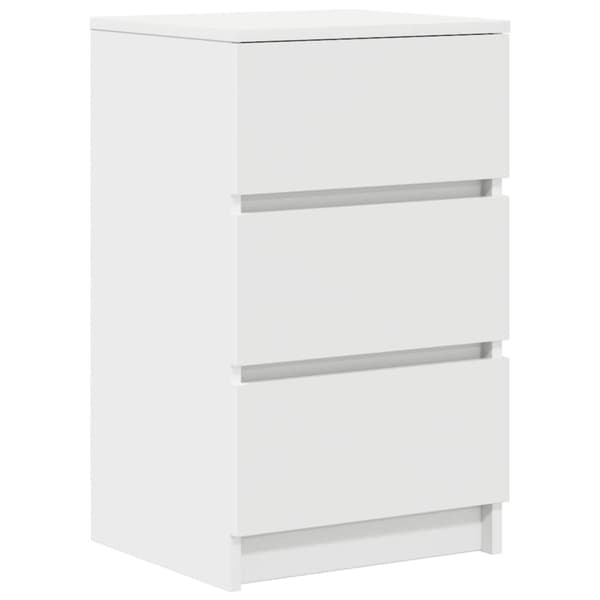 vidaXL sengebord med 3 skuffer 39x35x65 cm hvid