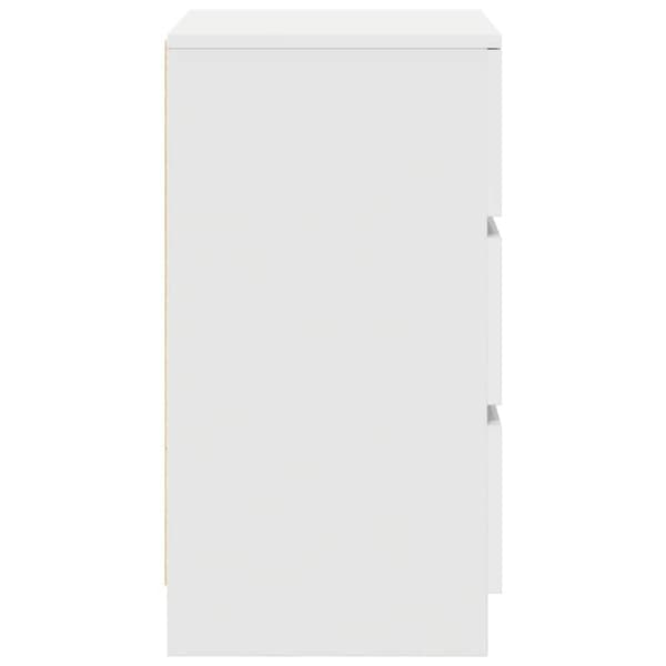 vidaXL sengebord med 3 skuffer 39x35x65 cm hvid