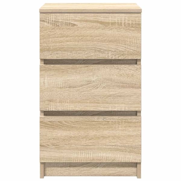 vidaXL sengebord med 3 skuffer 39x35x65 cm sonoma-eg