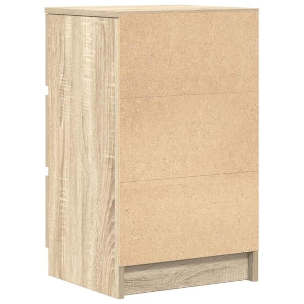 vidaXL sengebord med 3 skuffer 39x35x65 cm sonoma-eg