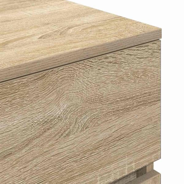 vidaXL sengebord med 3 skuffer 39x35x65 cm sonoma-eg
