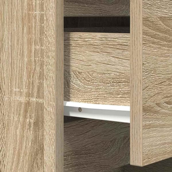 vidaXL sengebord med 3 skuffer 39x35x65 cm sonoma-eg