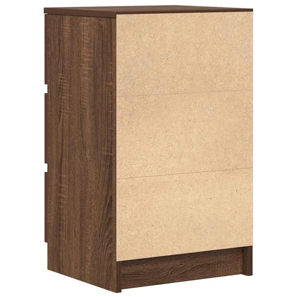 vidaXL sengeborde med 3 skuffer 2 stk. 39x35x65 cm brun egetræsfarve