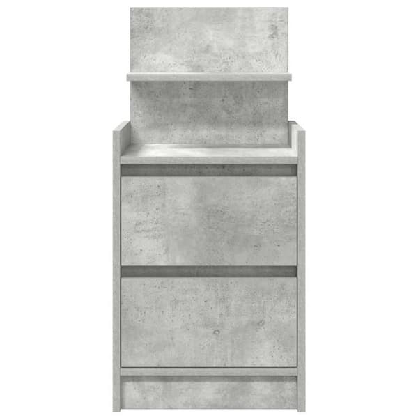 vidaXL Yöpöytäkaappi kahdella laatikolla betoninharmaa 38x34x80 cm