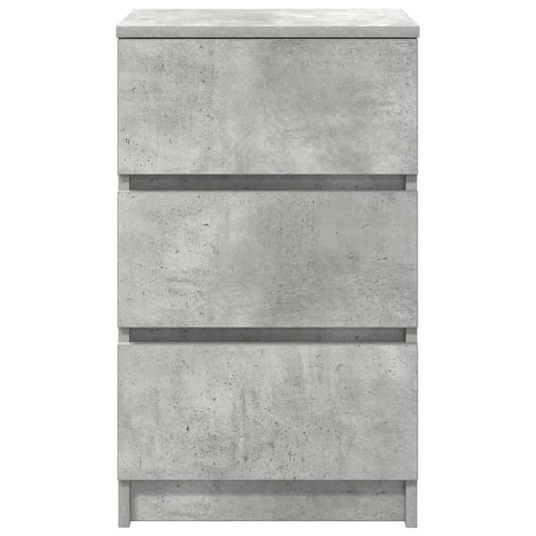 vidaXL sengebord med 3 skuffer 39x35x65 cm betongrå