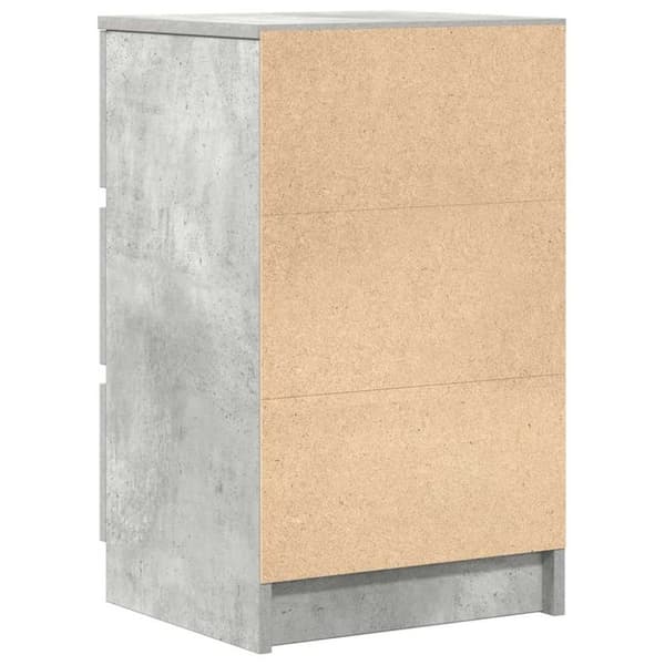 vidaXL sengebord med 3 skuffer 39x35x65 cm betongrå