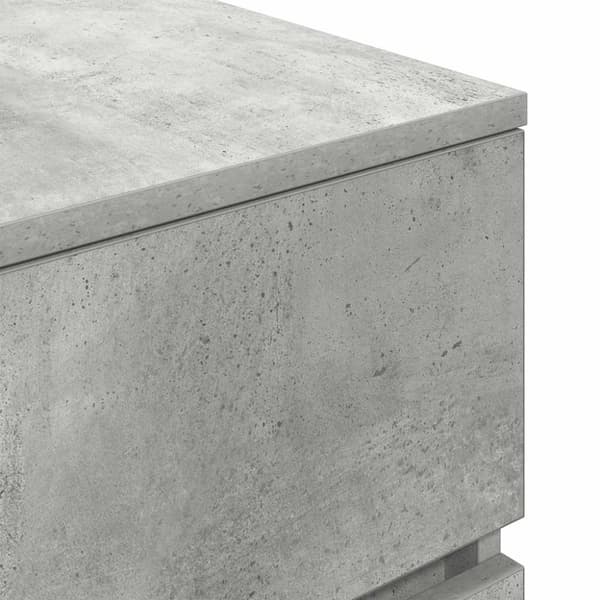 vidaXL sengebord med 3 skuffer 39x35x65 cm betongrå