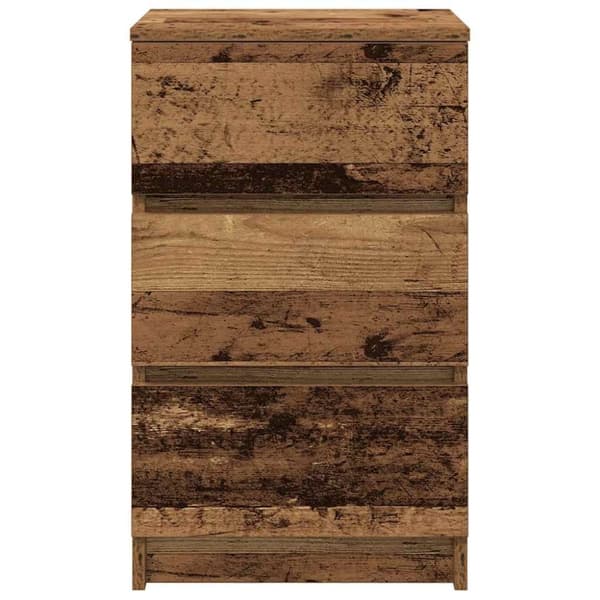 vidaXL yöpöytäkaapit 3 laatikolla 2 kpl vanha puu 39x35x65 cm