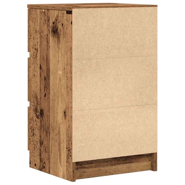 vidaXL yöpöytäkaapit 3 laatikolla 2 kpl vanha puu 39x35x65 cm