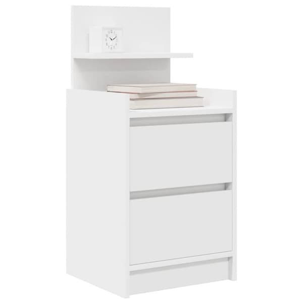 vidaXL sengebord med 2 skuffer 38x34x80 cm hvid