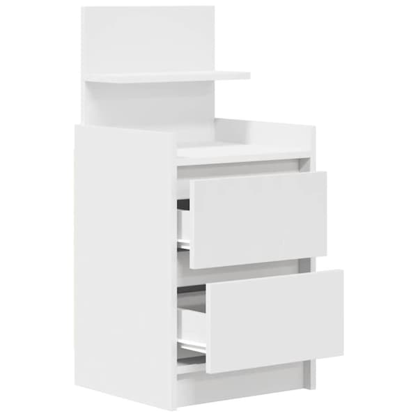 vidaXL sengebord med 2 skuffer 38x34x80 cm hvid
