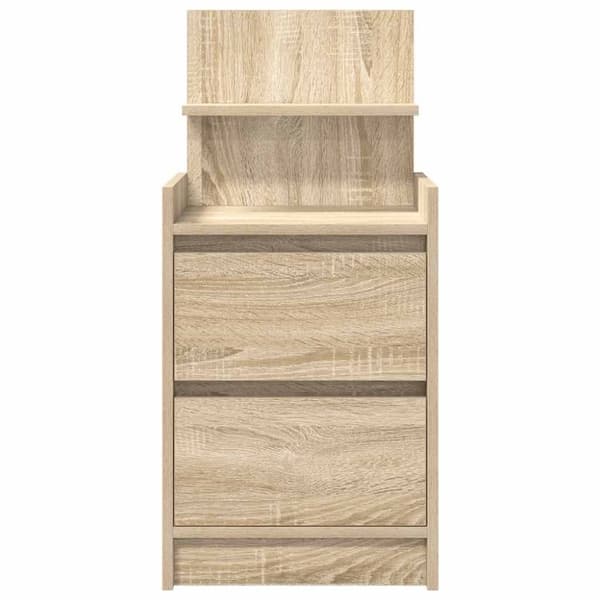 vidaXL sengeborde med 2 skuffer 2 stk. 38x34x80 cm sonoma-eg
