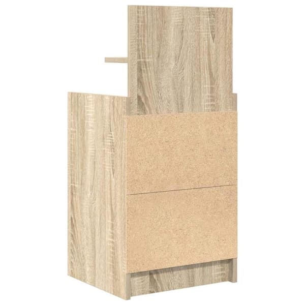 vidaXL sengeborde med 2 skuffer 2 stk. 38x34x80 cm sonoma-eg