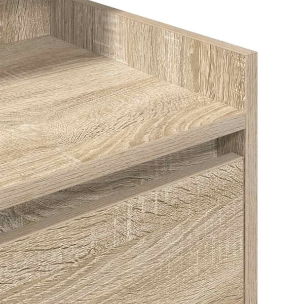 vidaXL sengeborde med 2 skuffer 2 stk. 38x34x80 cm sonoma-eg