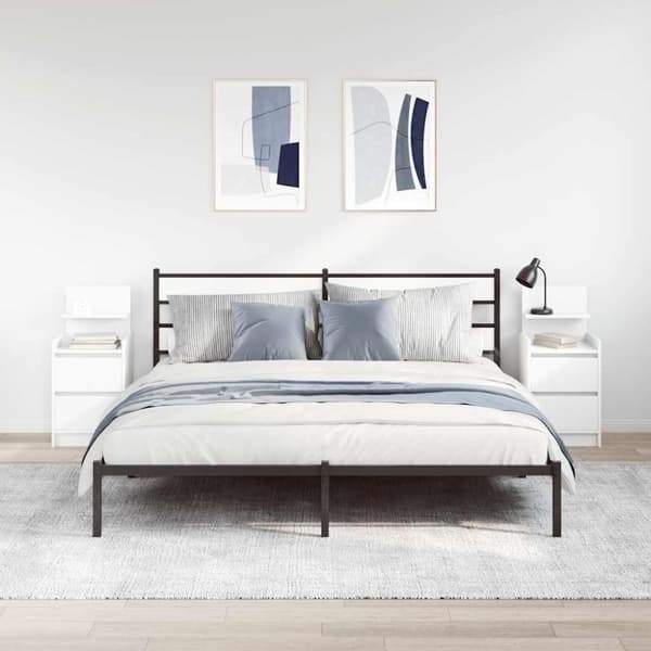 vidaXL sengeborde med 2 skuffer 2 stk. 38x34x80 cm hvid