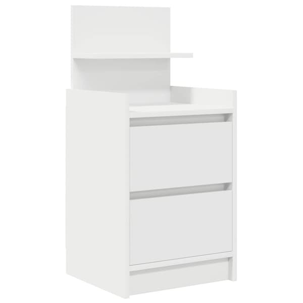 vidaXL sengeborde med 2 skuffer 2 stk. 38x34x80 cm hvid