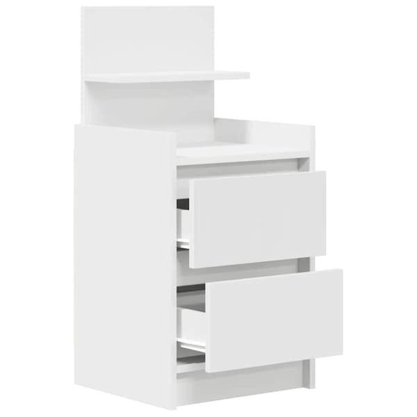 vidaXL sengeborde med 2 skuffer 2 stk. 38x34x80 cm hvid