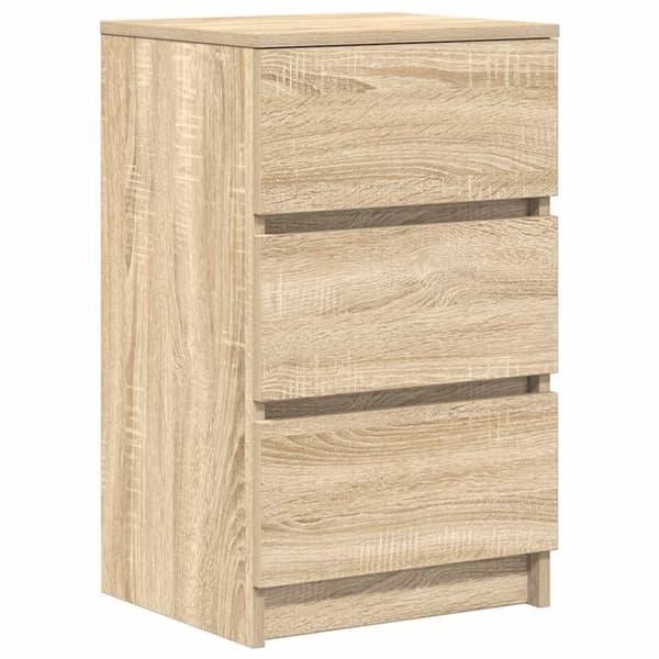vidaXL Nattskap med 3 skuffer sonoma eik 39x35x65 cm