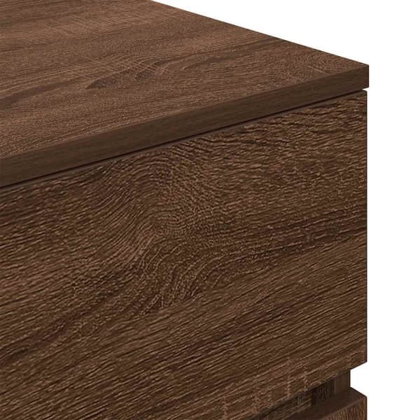 vidaXL Nattskap med 3 skuffer 2 stk brun eik 39x35x65 cm