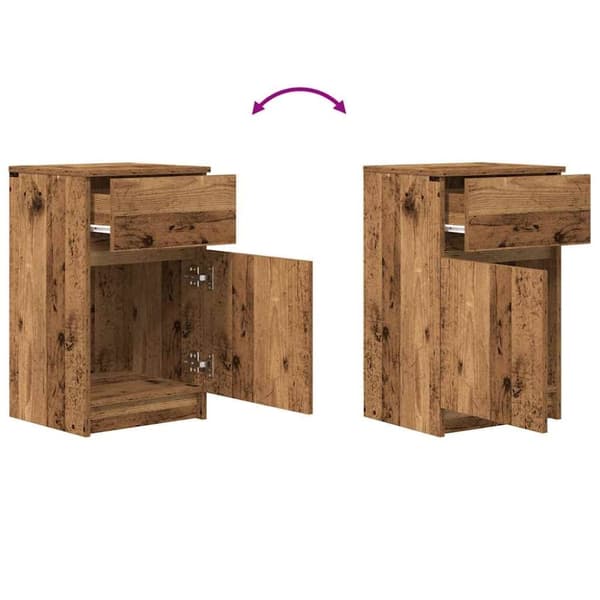 vidaXL Nattbord gammelt tre 39x35x65 cm konstruert tre
