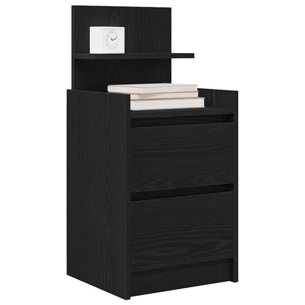 vidaXL Nattskap med 2 skuffer 2 stk svart 38x34x80 cm