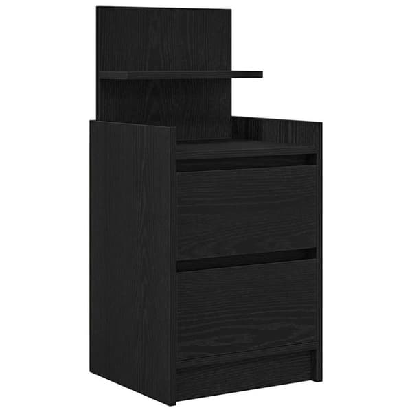vidaXL Nattskap med 2 skuffer 2 stk svart 38x34x80 cm