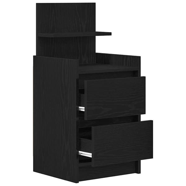 vidaXL Nattskap med 2 skuffer 2 stk svart 38x34x80 cm