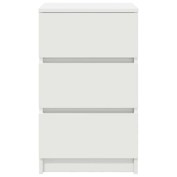vidaXL Sängbord med 3 lådor vit 39x35x65 cm
