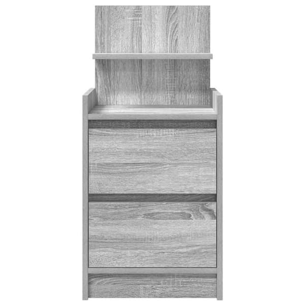 vidaXL sengebord med 2 skuffer 38x34x80 cm grå sonoma-eg