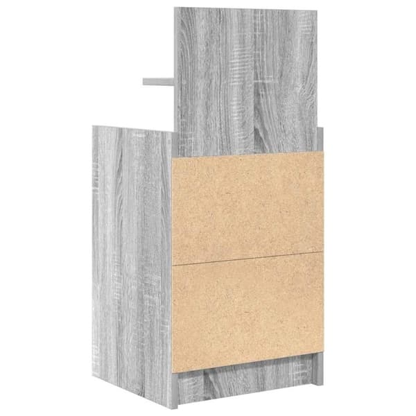 vidaXL sengebord med 2 skuffer 38x34x80 cm grå sonoma-eg