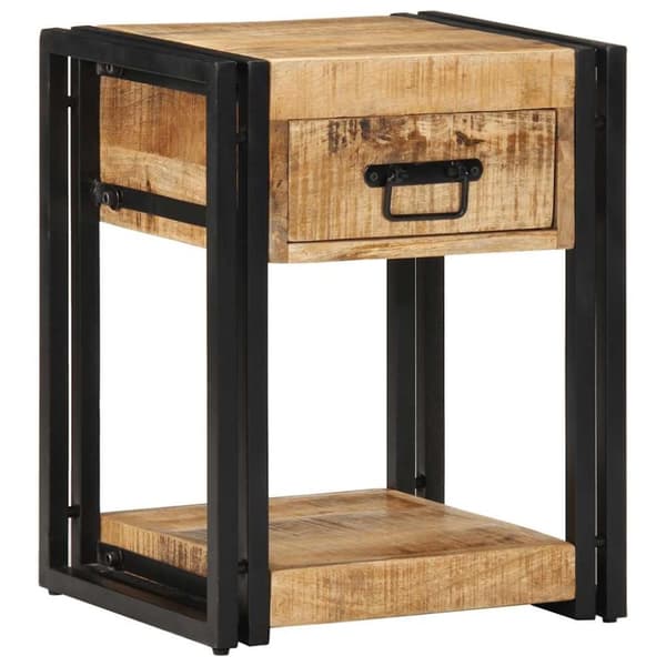 vidaXL sengeskabe 2 stk 40x35x50 cm massivt ru mangotræ