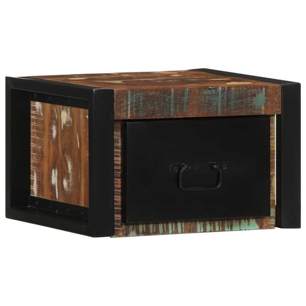 vidaXL sengeskabe 2 stk 40x35x25 cm massivt genbrugstræ flerfarvet
