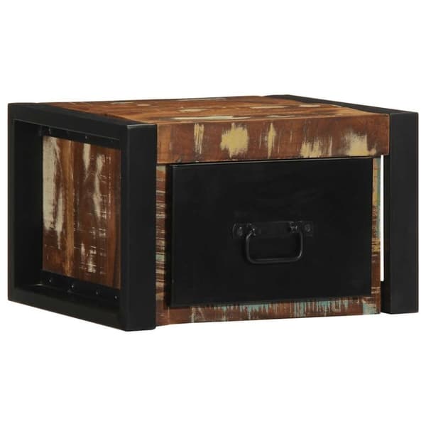 vidaXL sengeskabe 2 stk 40x35x25 cm massivt genbrugstræ flerfarvet