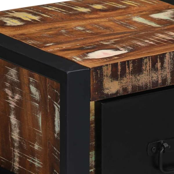 vidaXL sengeskabe 2 stk 40x35x25 cm massivt genbrugstræ flerfarvet